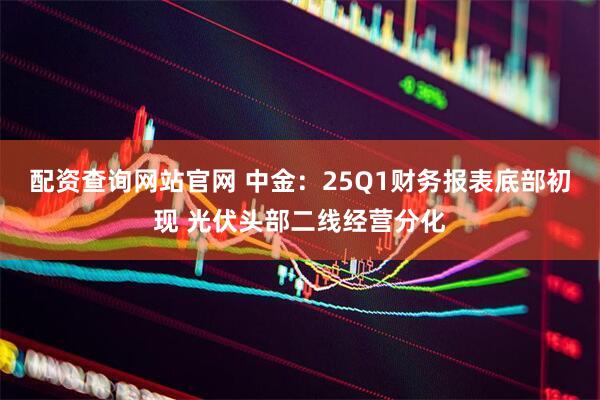 配资查询网站官网 中金：25Q1财务报表底部初现 光伏头部二线经营分化